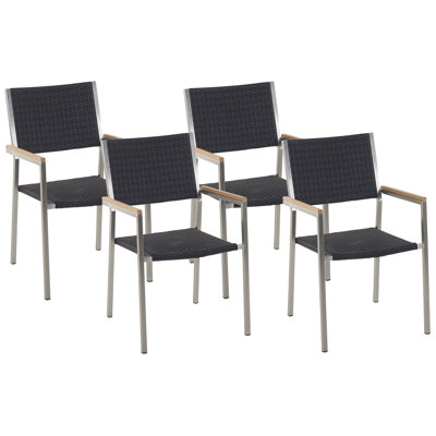Stackable Outdoor Patio Dining Armchair with Cushion