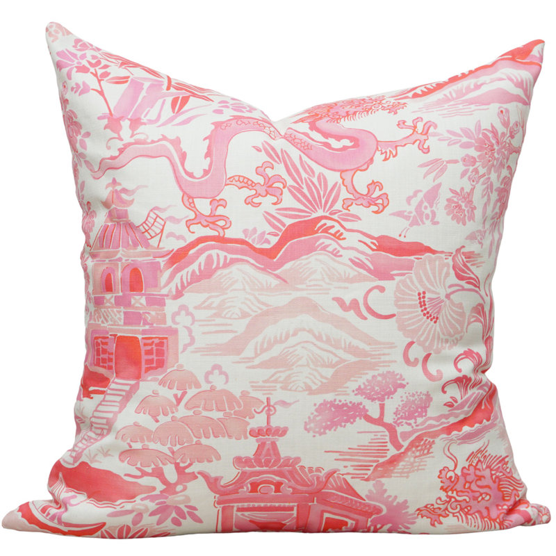 Gardens Of Chinoise Pillow Cover, Pink, 20" H x 20" W