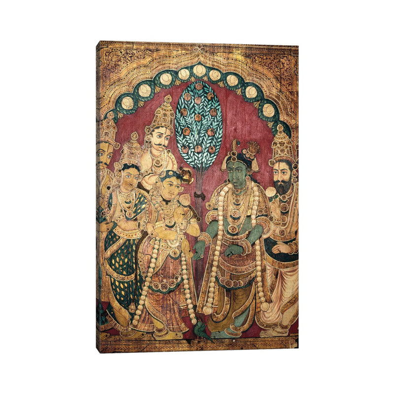 Hindu Wedding Ceremony - Wrapped Canvas Painting, 20.32 cm H x 30.48 cm W