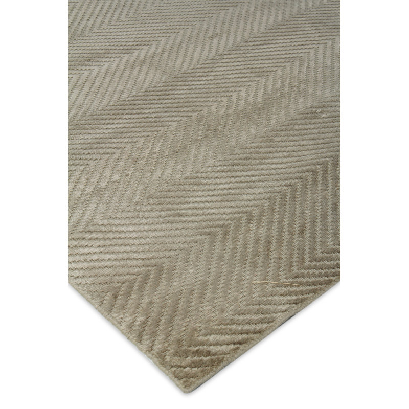 Honeycomb Chevron Area Rug in Khaki, Rectangle 12' x 15'