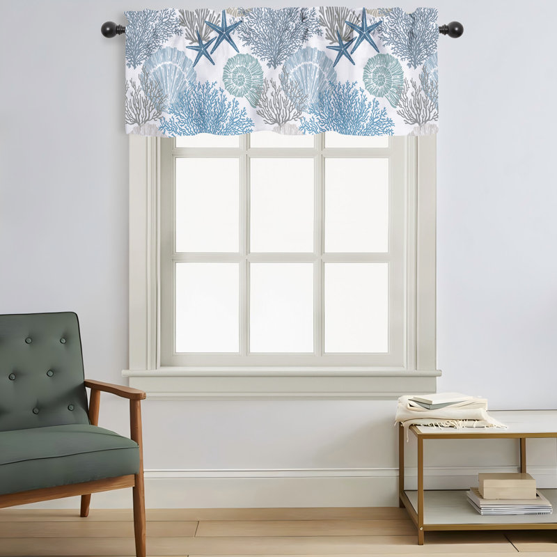 Sea Shells Starfish 52" W Window Valances (Set Of 2)