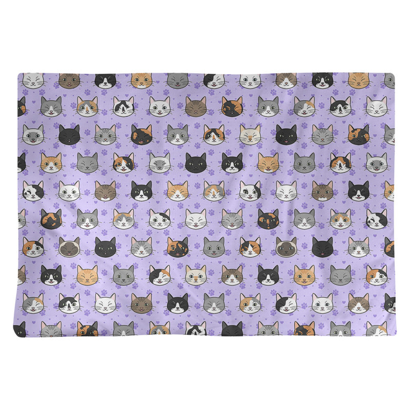 Napperon en coton 18 po Kitty Cat, Mauve