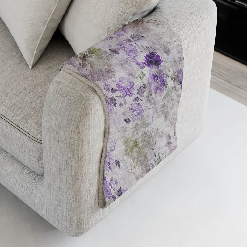 Jeté floral Sherpa ASB724 Addison, Floral mauve