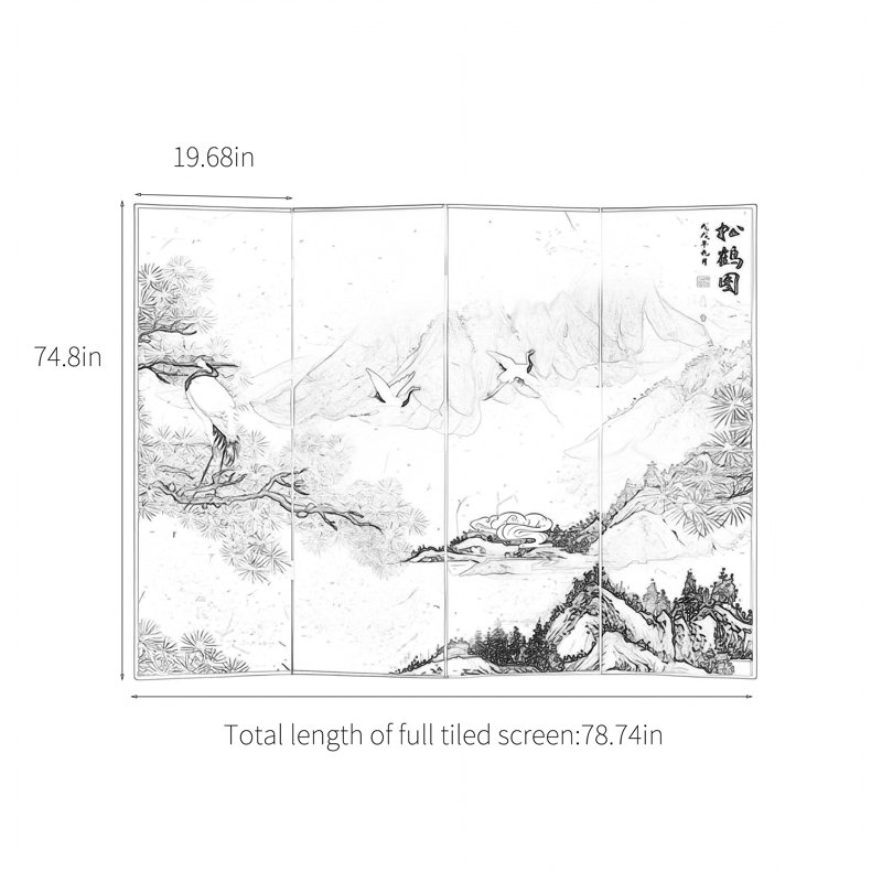 Yreka, 74.8" H x 78.74" W x 1.37" D