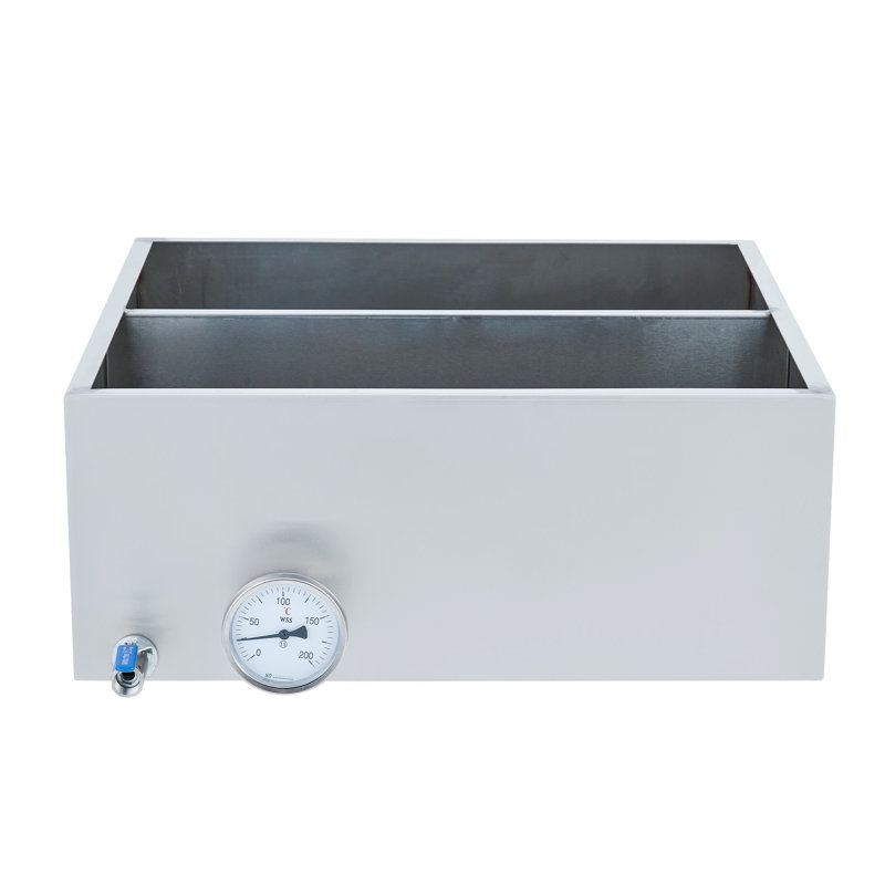 304 Stainless Steel Maple Syrup Boiling Evaporator Pan, 1.5mm Thick with Thermometer Port, Removable Divider and 1.9cm Drain Valve for Home Syrup Making