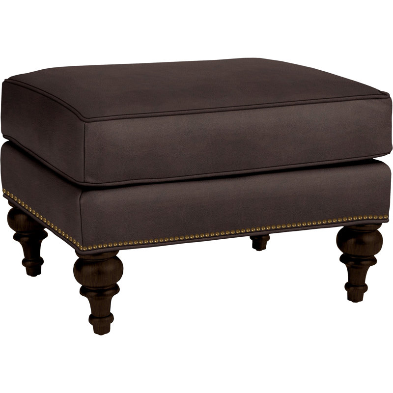 Tandre Upholstered Ottoman, Chocolate Genuine Leather