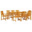 8 - Person Acacia Wood Patio Dining Set with Rectangular Table