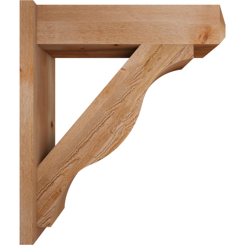 Persienne en bois rustique Funston Craftsman, P 32 po x H 36 po, Cèdre rouge de l'Ouest de 8 po (sciage brut)