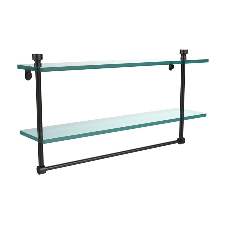 Tablette à 2 niveaux avec barre à serviettes Ballenas, 22 po, Bronze huilé