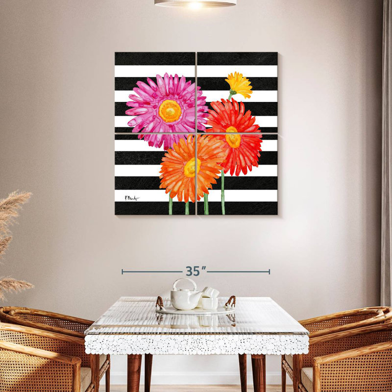 Harnek Helena Daisies I Stripes, H 38 po x l 38 po