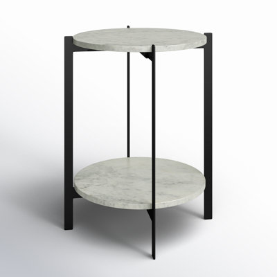 Blanche Marble Top End Table with Storage