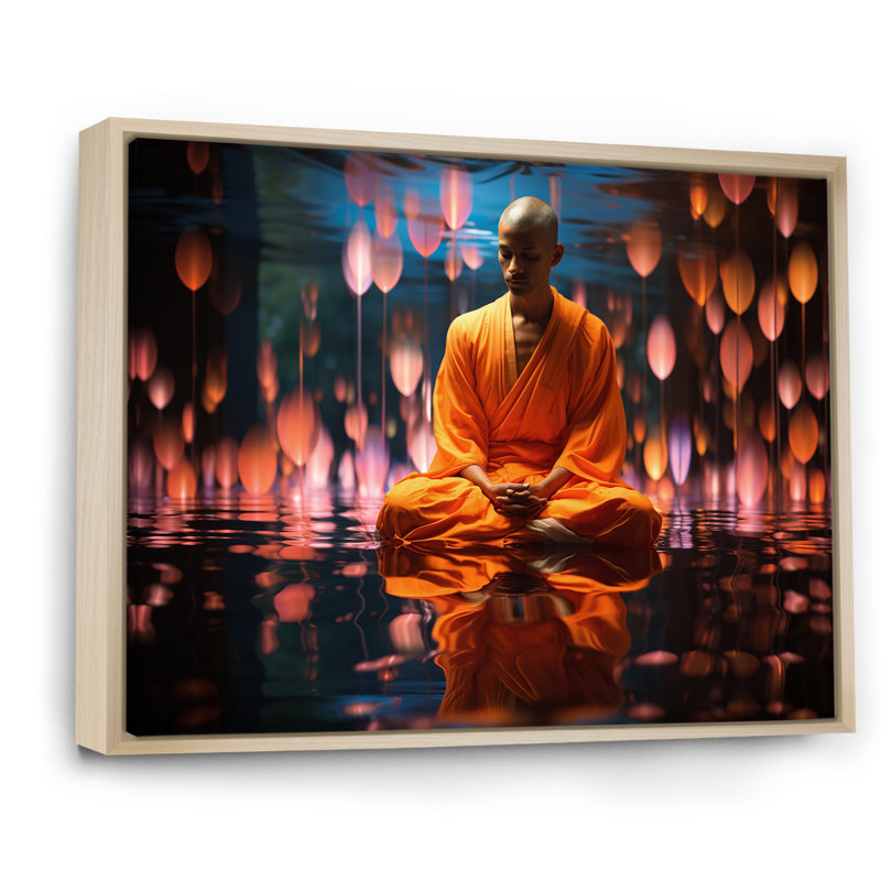 Vipassana Insight Meditation sur impression sur toile, H 16 po x l 32 po x P 1 po, Cadre naturel flottant