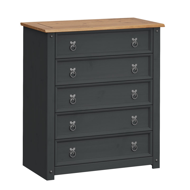 Meleze Solid Wood 80cm W Chest of Drawers