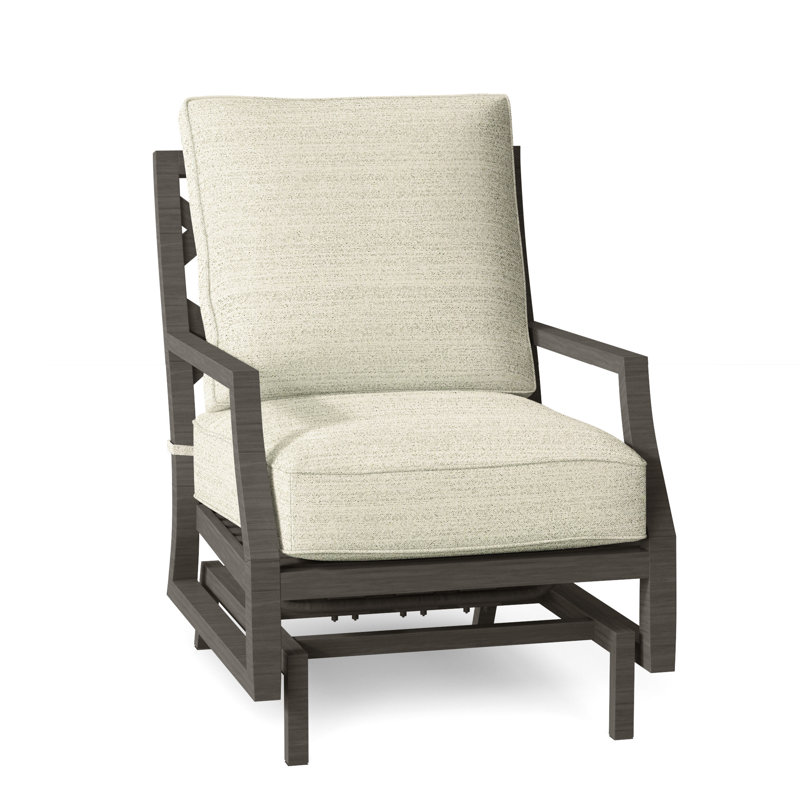 Lattice Arm Chair with Cushions, Welt, Linen Dove
