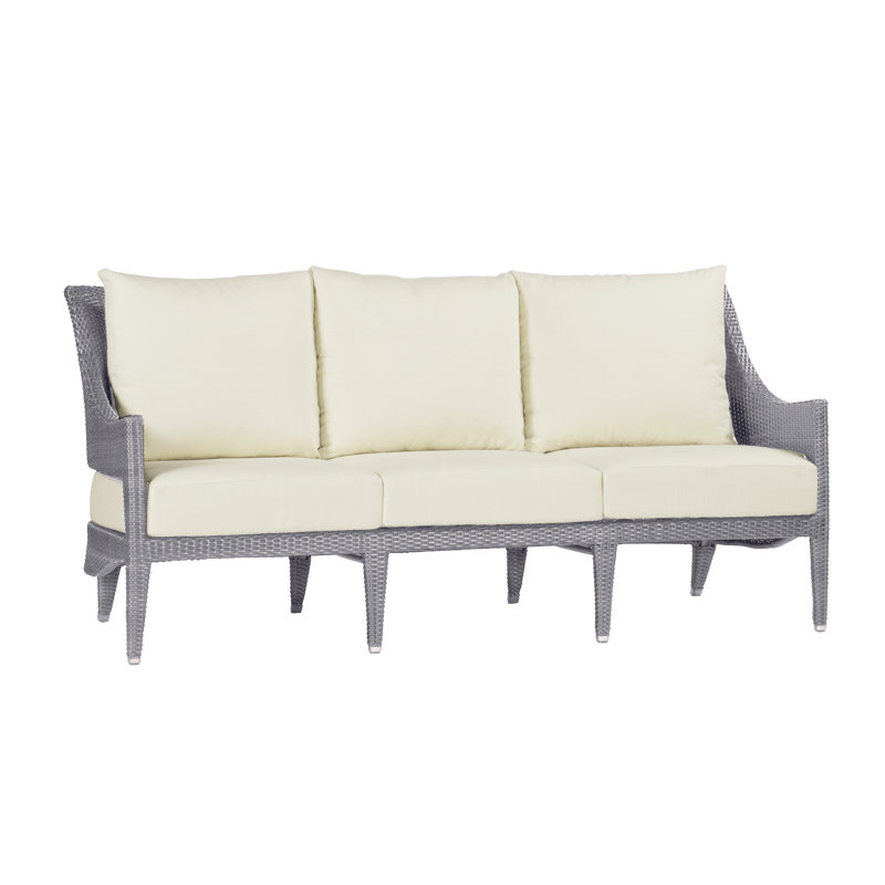 Athena Patio Sofa with Cushions, Linen Navy, Oyster