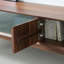 Cabinet audio-visuel simple en noyer noir