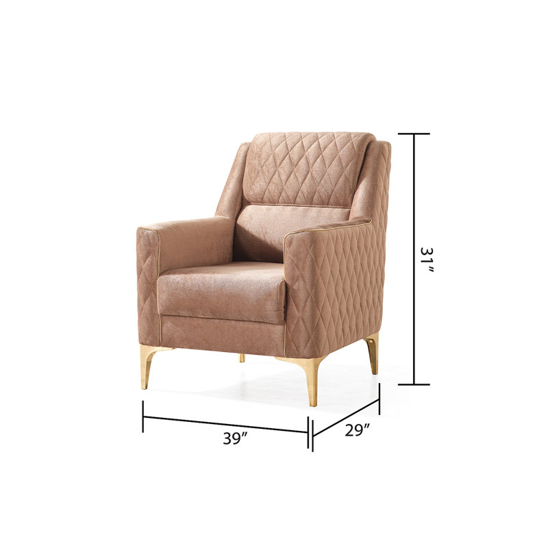 Chaise de style moderne Luna, Cuivre