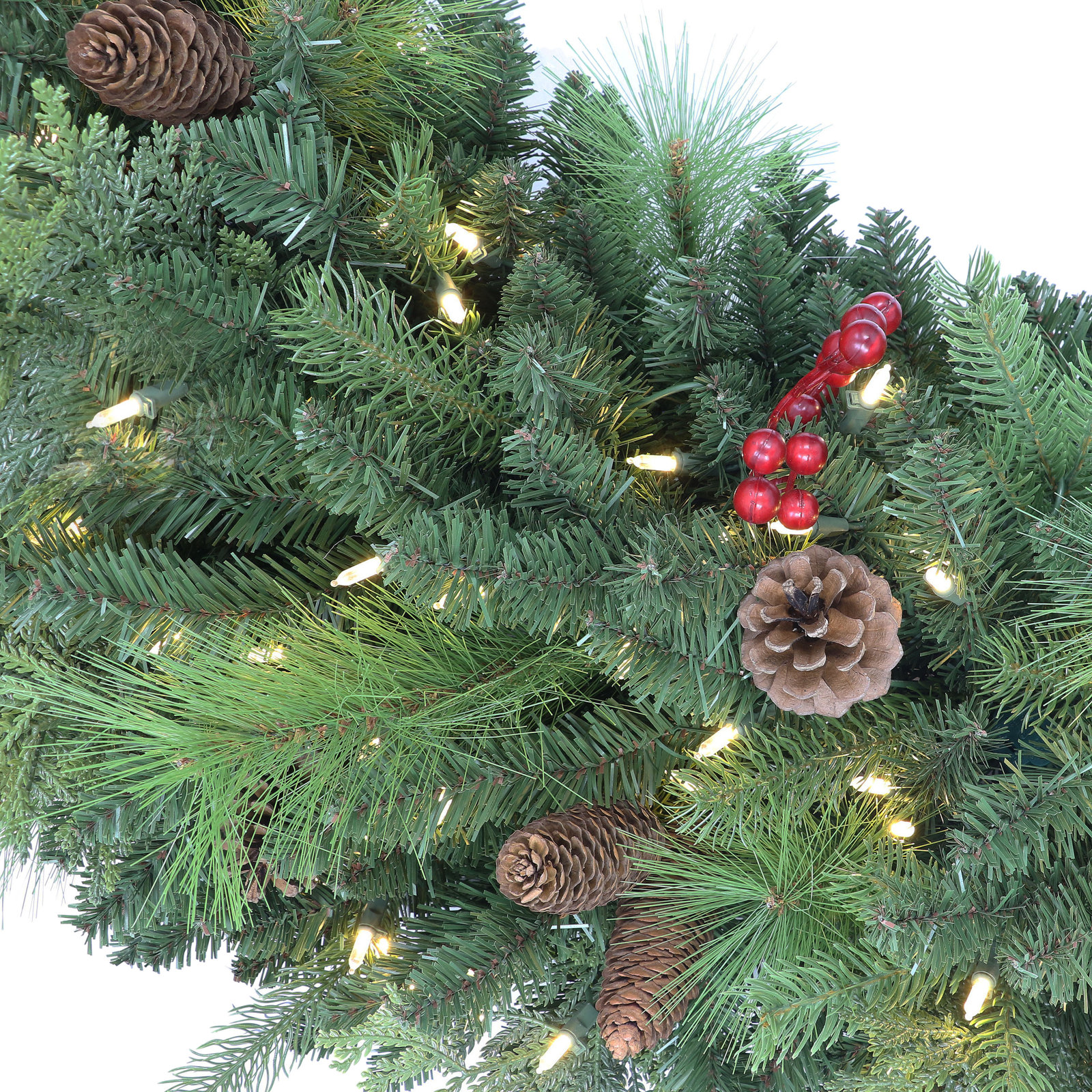 72'' Faux Pine Lighted Wreath, 72" x 72"