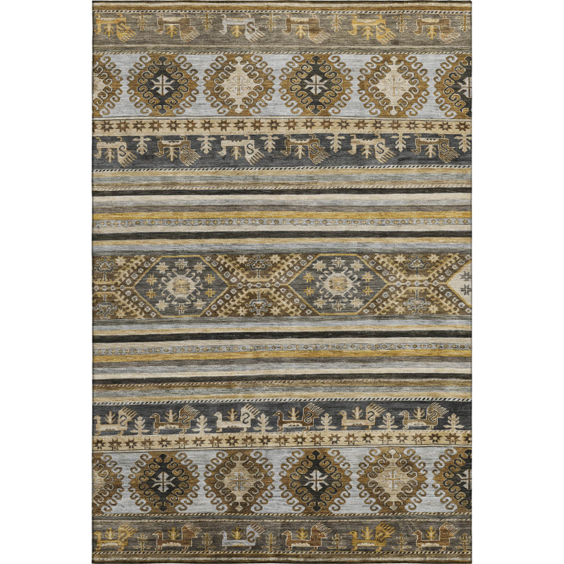 Premium Machine Washable Marasco AMF1626 Global Rug, Rectangle 8' x 10'