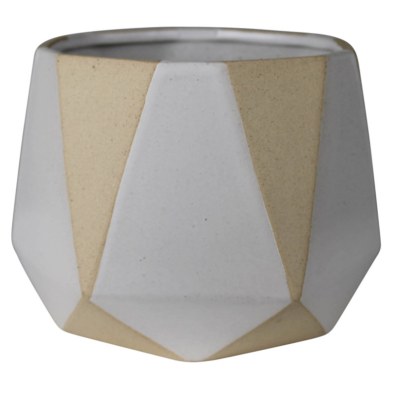 Geometric Shapes Cachepot, White