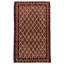 Tapis brun clair / rouge en laine noué à la main