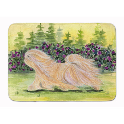Tapis pour salle de bain en mousse à mémoire apso lhasa Langleyville