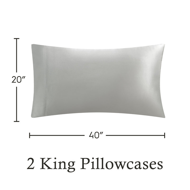Satin Pillowcases, Gray, King Pillowcase