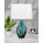 Sassari 28" Teal and Black Fused Glass Table Lamp