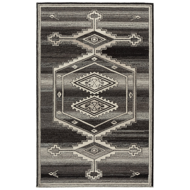 Kenya 925 Hand Tufted Wool/Cotton Moroccan Rug in Brown/Ivory, Rectangle 3' x 5'