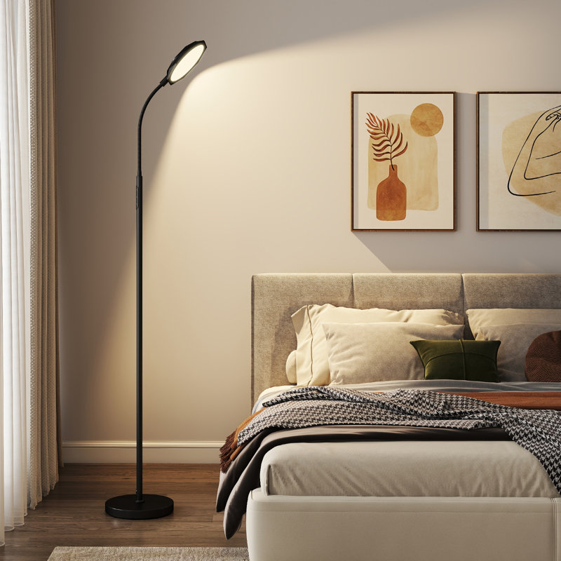 LED Floor Lamp Standing with Diamond Adjustable Gooseneck,Reading Light with Remote Control