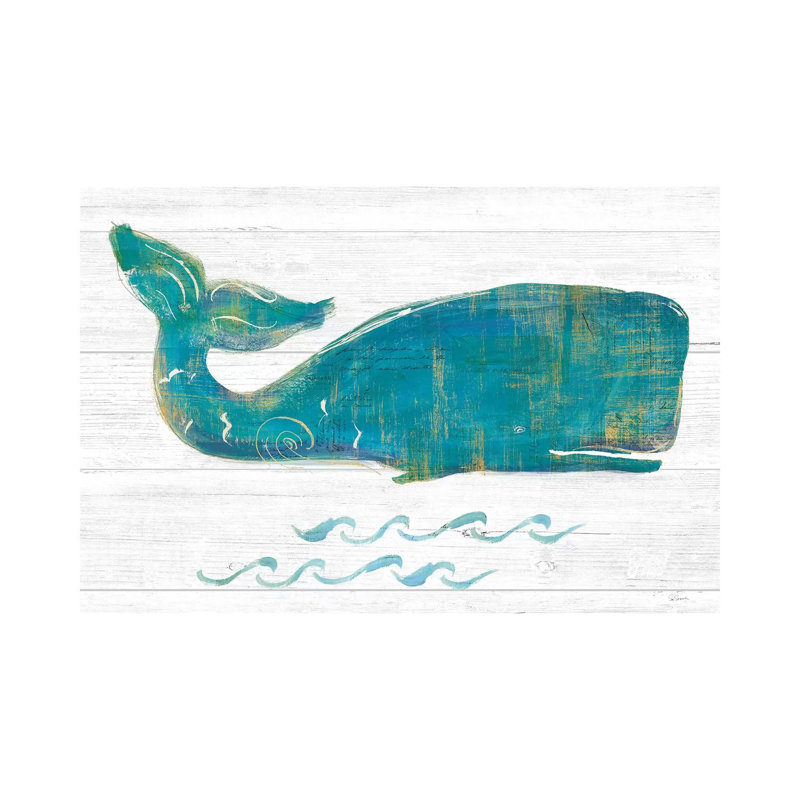 On The Waves I Light Plank by Sue Schlabach - Wrapped Canvas Painting, 30.48 cm H x 45.72 cm W