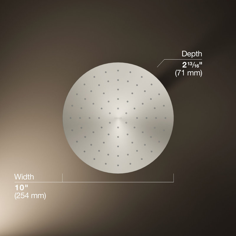 Contemporary Multi Function Rain Shower Head, Vibrant Polished Nickel, Square, 1.75 GPM