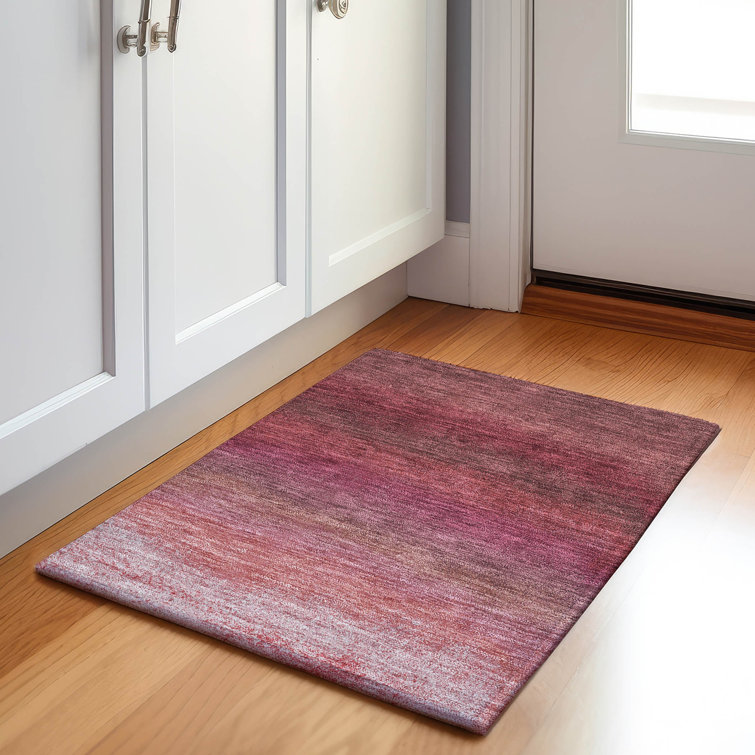 Machine Washable Indoor/Outdoor Xhevrie Red Rug