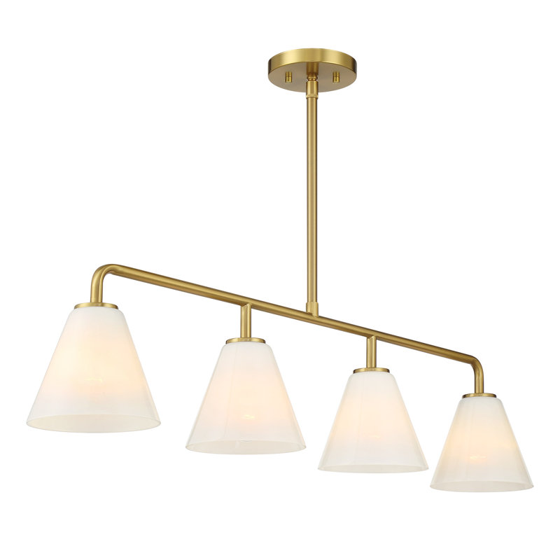 Hashimoto 4-Light Linear Chandelier , Brass