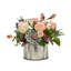 Mixed Florals In A Silver Container