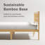 Structure de lit plateforme en bois de bambou 14 po avec tête de lit ondulée, lattes en métal, aucun sommier requis-108620993-126376343