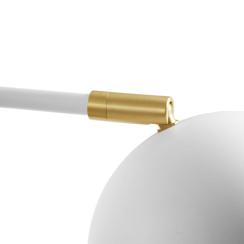 Modway Chalice 4" Swing-Arm Metal Wall Sconce, White/Brass