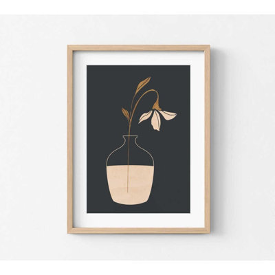 Minimal Abstract Vase Art Print - Calm Botanical Wall Decor