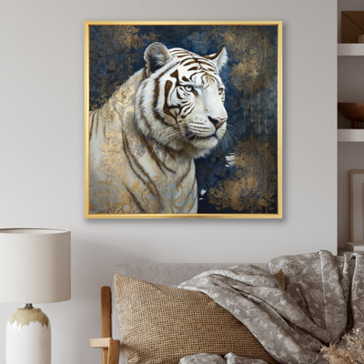 Tigre blanc majestueux - reproduction sur toile