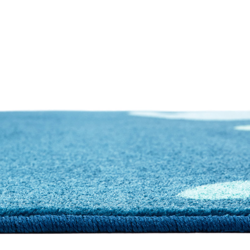 Tapis bleu touffeté Tranquil Trees, Rectangle 7 pi 6 po x 12 pi