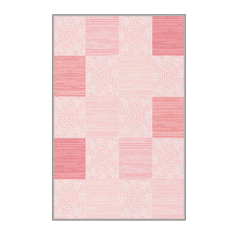 Stylish Woven Carpet, 5.6 x 7.5 Feet, 100% Polyester, 0.3 in Pile Height | Antibacterial, Non-Slip PVC Felt Dot Underside, Machine Washable | 3D Digital Printing, Durable & Easy to Maintain - Perfect for Any Room