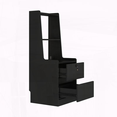 Set of 2 Smart Nightstands with Charging Station and Voice-Controlled Night Light