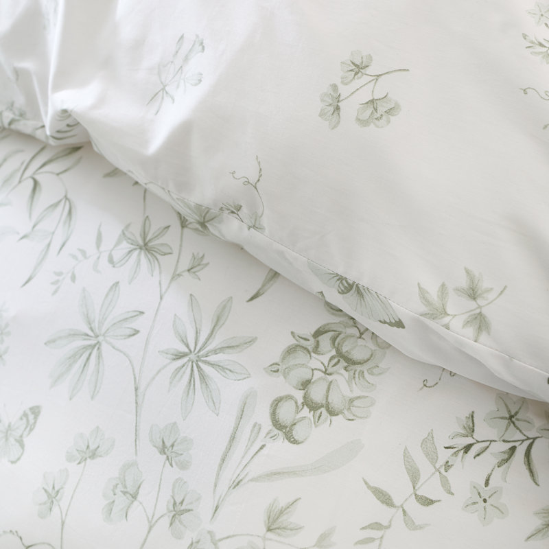 Thea Floral 200 Thread Count Cotton Reversible Duvet Cover Set, Single Duvet Cover + 1 Standard Pillowcase