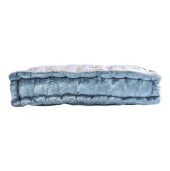 COUSSIN EN CAOUTCHOUC ACHA 24X24, H 18 po x l 18 po, Floral bleu royal