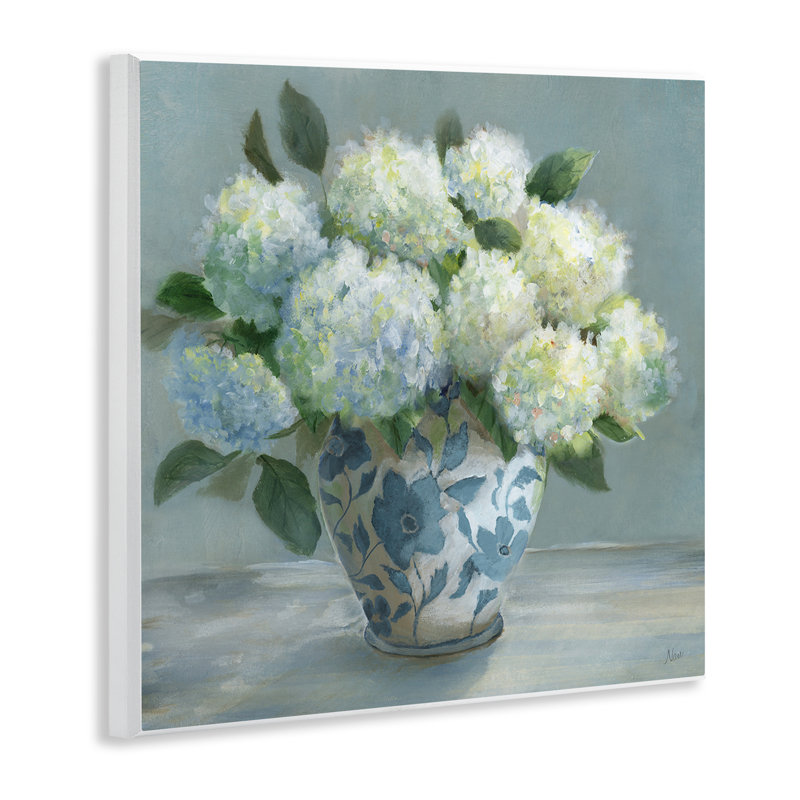«Hydrangeas in Elegant Vase», plaque murale, design par Nan