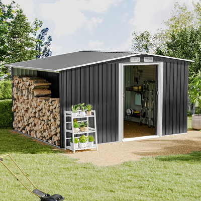 8 ft. W X 6 ft. D Metal Garage Shed