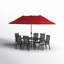 Ensemble de salle à manger rectangulaire pour 6 personnes 60 "avec parasol Alyah-1702784847