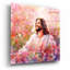 "Christ parmi les fleurs" par Ivan Guaderrama, art mural en verre acrylique-976744978