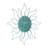 Metal Indoor Outdoor Sun Teal Wall Decor with Wire Frame-106889132
