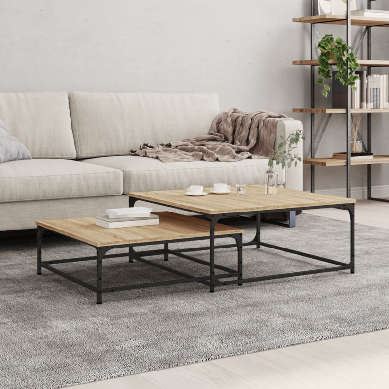Terron Four Leg Coffee Table, Sonoma Oak